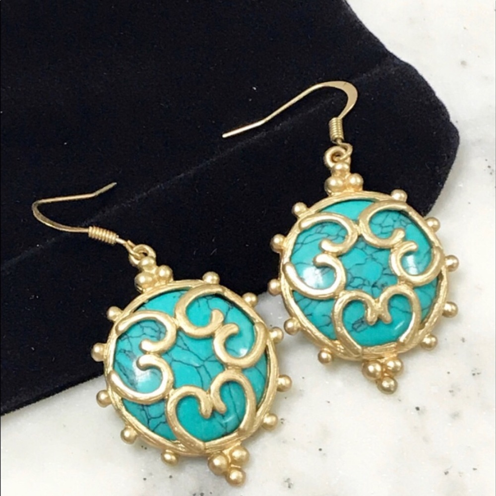 Caged Turquoise Earrings-NWT-Boutique